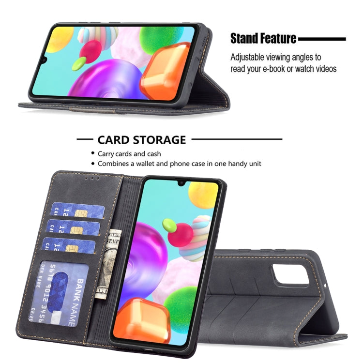 For Samsung Galaxy A41 Magnetic Splicing Leather Phone Case