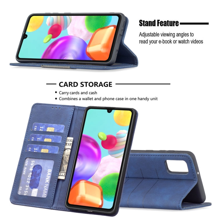 For Samsung Galaxy A41 Magnetic Splicing Leather Phone Case