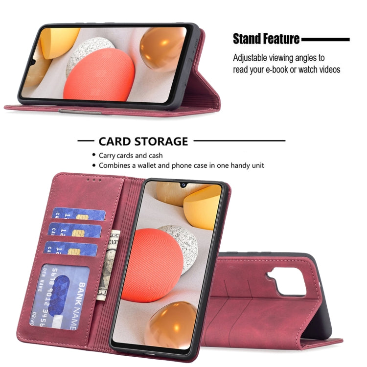 For Samsung Galaxy A42 5G Magnetic Splicing Leather Phone Case