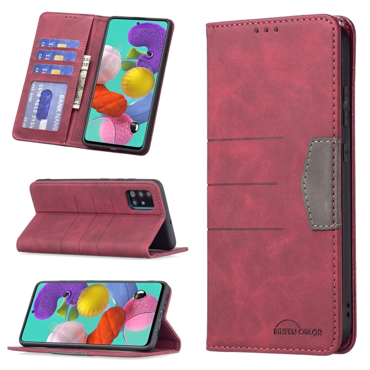 For Samsung Galaxy A51 Magnetic Splicing Leather Phone Case