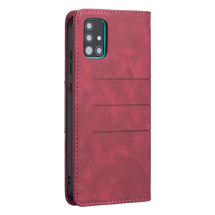 For Samsung Galaxy A51 Magnetic Splicing Leather Phone Case
