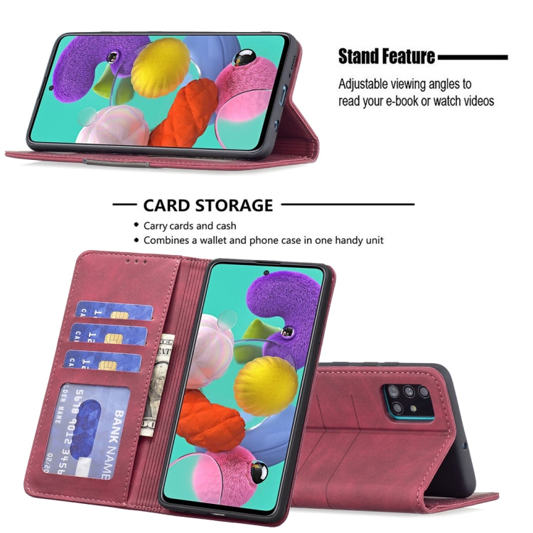 For Samsung Galaxy A51 Magnetic Splicing Leather Phone Case