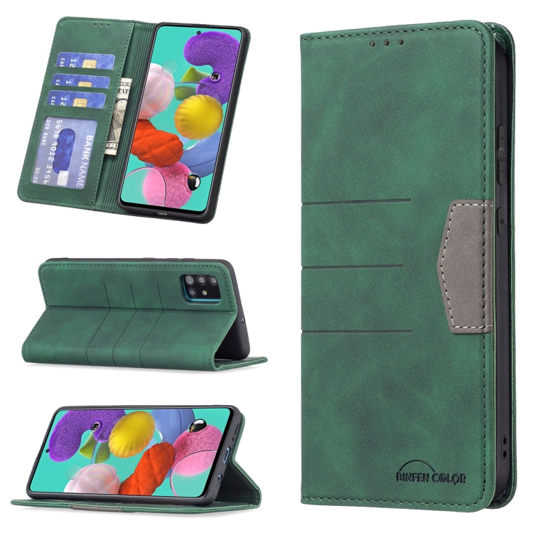 For Samsung Galaxy A51 Magnetic Splicing Leather Phone Case