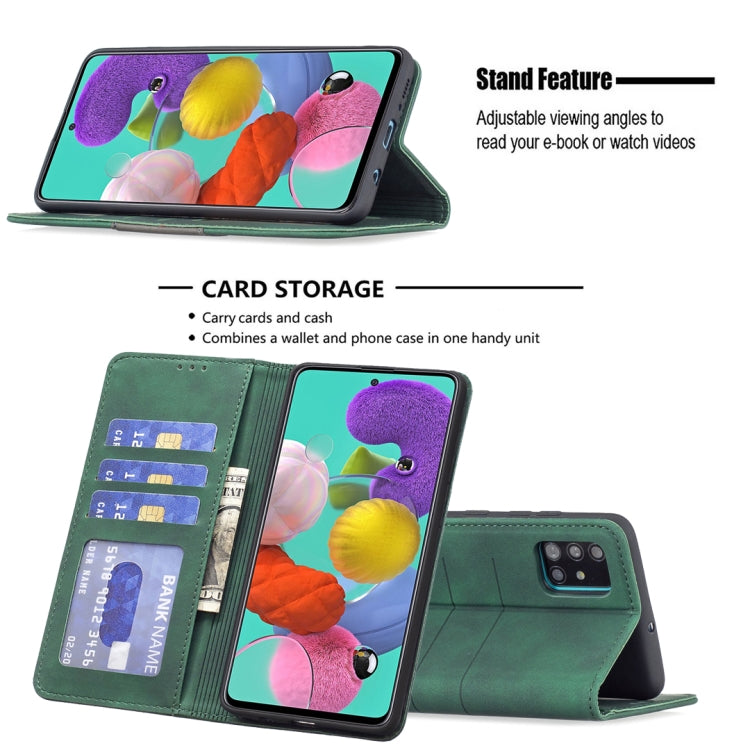 For Samsung Galaxy A51 Magnetic Splicing Leather Phone Case