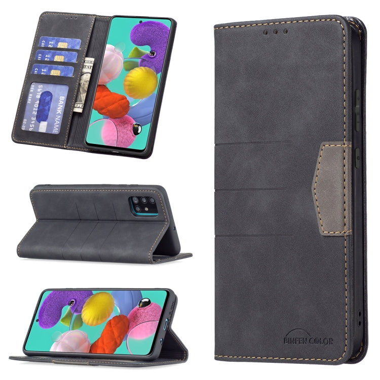 For Samsung Galaxy A51 Magnetic Splicing Leather Phone Case