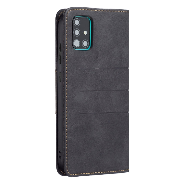 For Samsung Galaxy A51 Magnetic Splicing Leather Phone Case