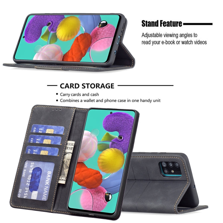 For Samsung Galaxy A51 Magnetic Splicing Leather Phone Case