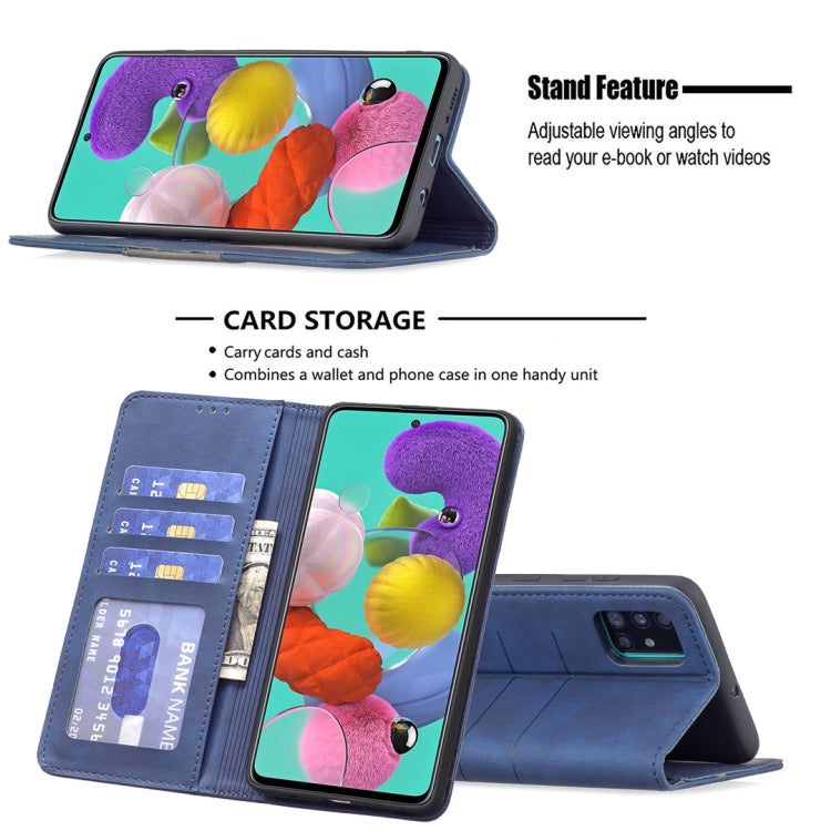 For Samsung Galaxy A51 Magnetic Splicing Leather Phone Case