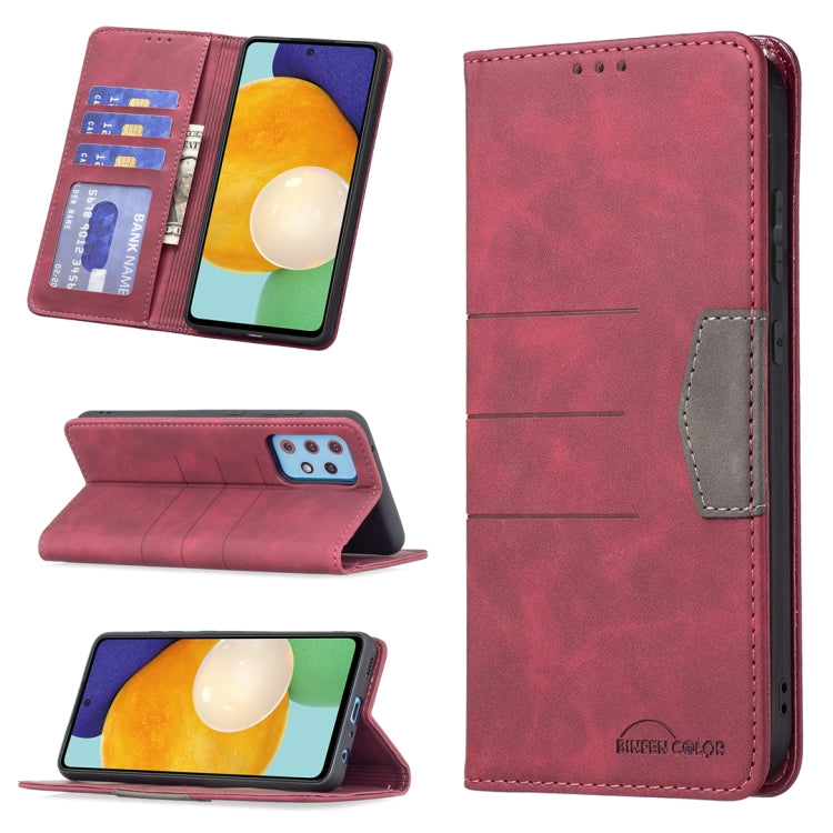 For Samsung Galaxy A52 Magnetic Splicing Leather Phone Case