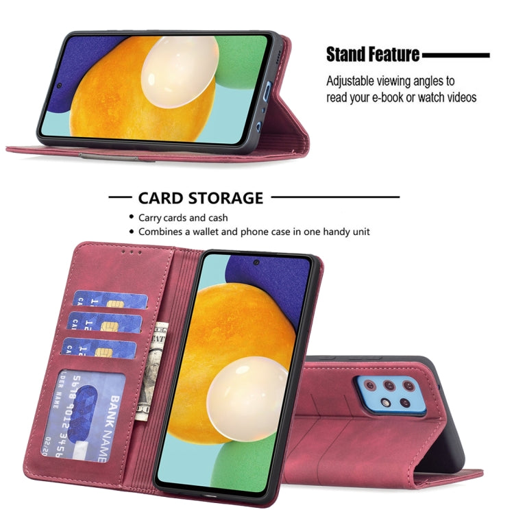 For Samsung Galaxy A52 Magnetic Splicing Leather Phone Case