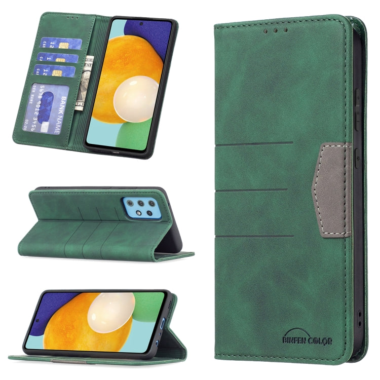 For Samsung Galaxy A52 Magnetic Splicing Leather Phone Case