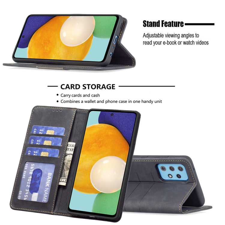 For Samsung Galaxy A52 Magnetic Splicing Leather Phone Case