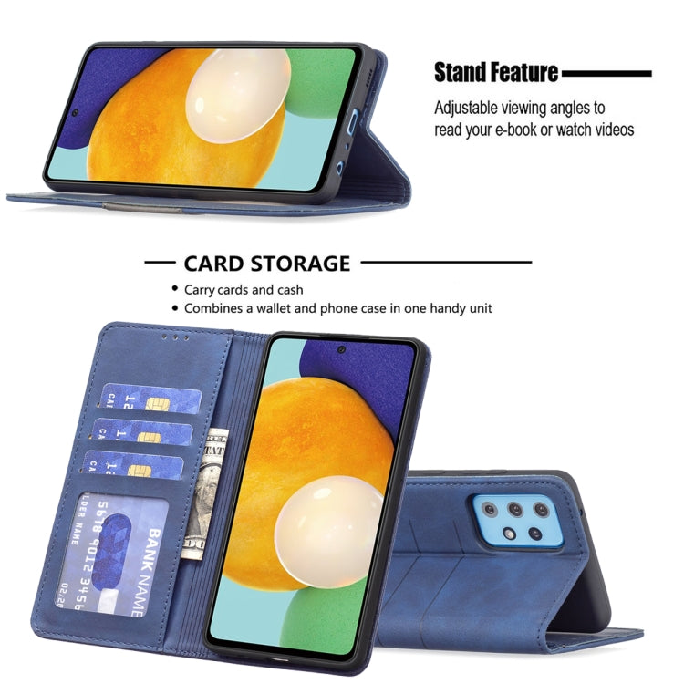 For Samsung Galaxy A52 Magnetic Splicing Leather Phone Case