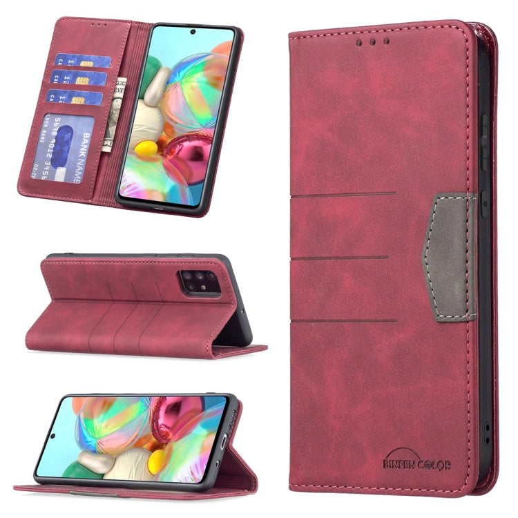 For Samsung Galaxy A71 Magnetic Splicing Leather Phone Case