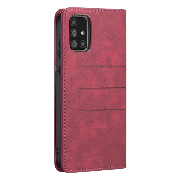 For Samsung Galaxy A71 Magnetic Splicing Leather Phone Case