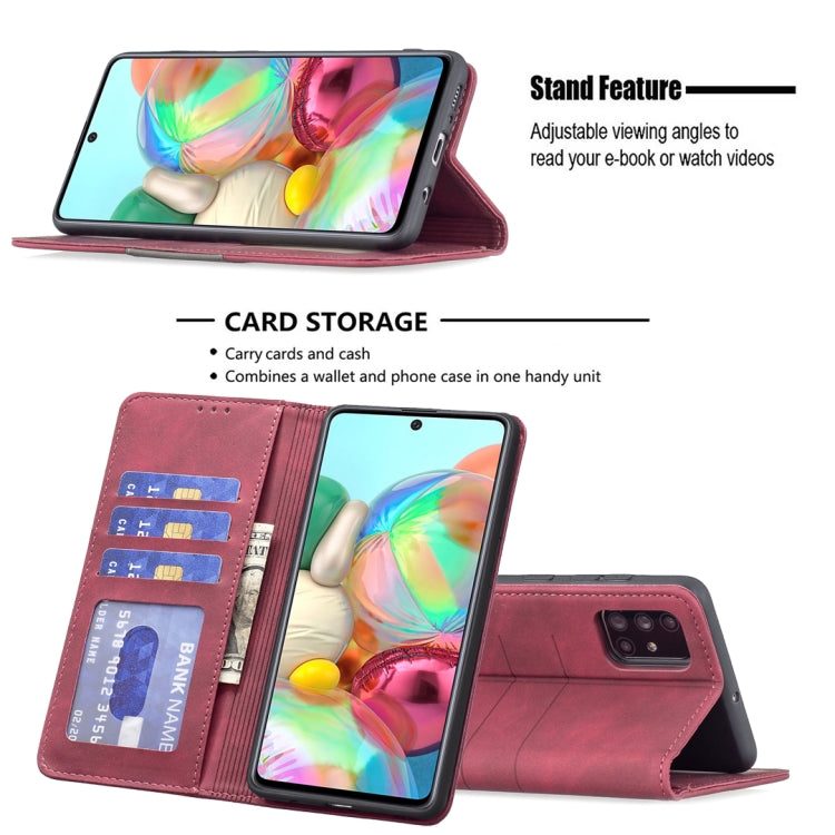 For Samsung Galaxy A71 Magnetic Splicing Leather Phone Case