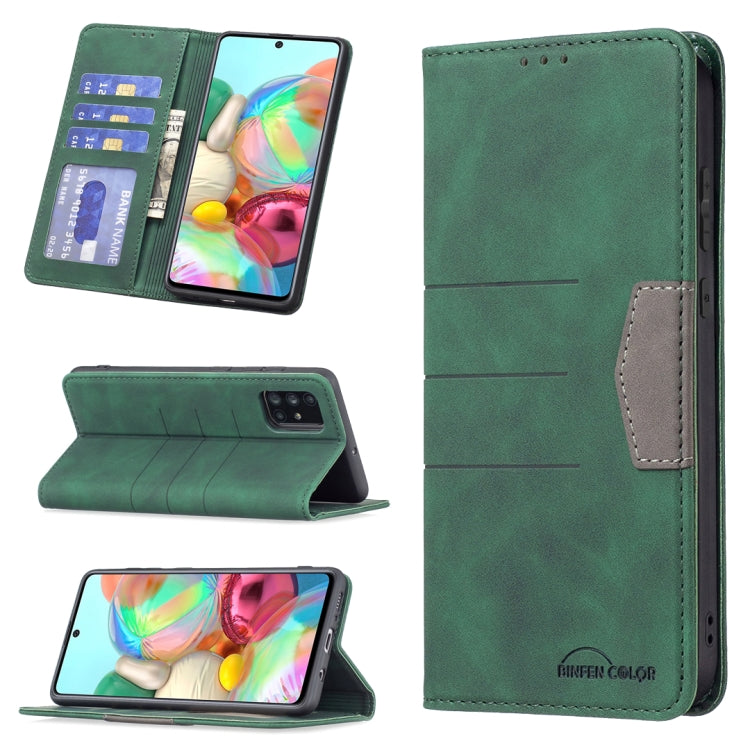 For Samsung Galaxy A71 Magnetic Splicing Leather Phone Case