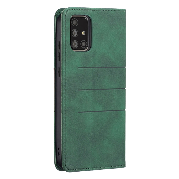 For Samsung Galaxy A71 Magnetic Splicing Leather Phone Case