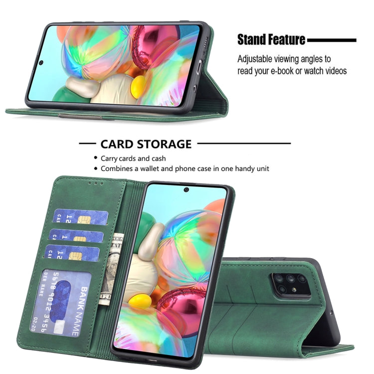 For Samsung Galaxy A71 Magnetic Splicing Leather Phone Case