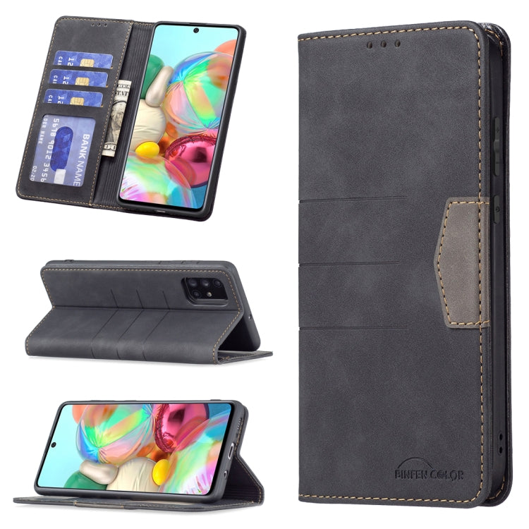 For Samsung Galaxy A71 Magnetic Splicing Leather Phone Case