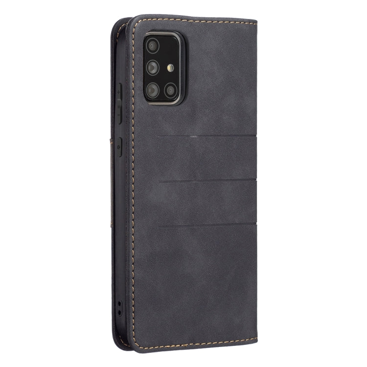 For Samsung Galaxy A71 Magnetic Splicing Leather Phone Case