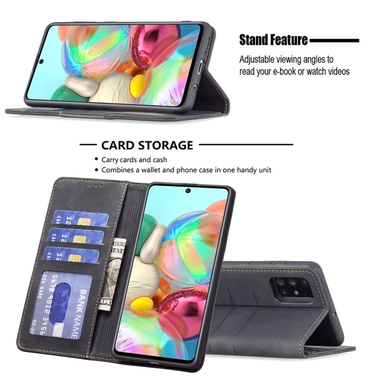 For Samsung Galaxy A71 Magnetic Splicing Leather Phone Case