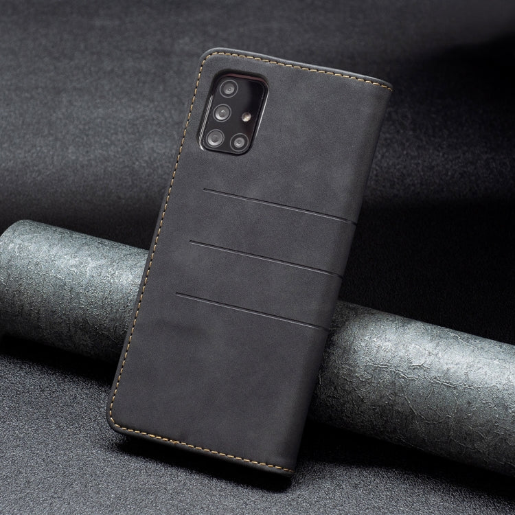 For Samsung Galaxy A71 Magnetic Splicing Leather Phone Case
