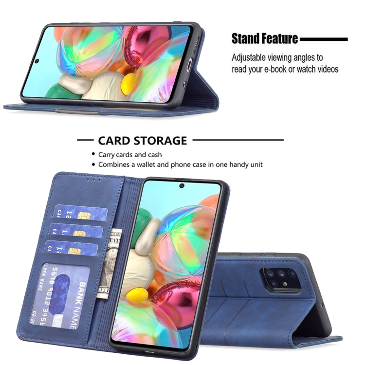 For Samsung Galaxy A71 Magnetic Splicing Leather Phone Case