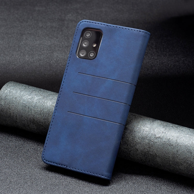 For Samsung Galaxy A71 Magnetic Splicing Leather Phone Case