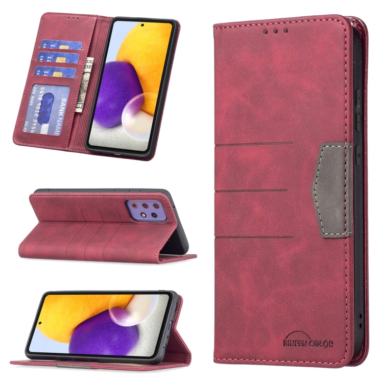 For Samsung Galaxy A72 Magnetic Splicing Leather Phone Case