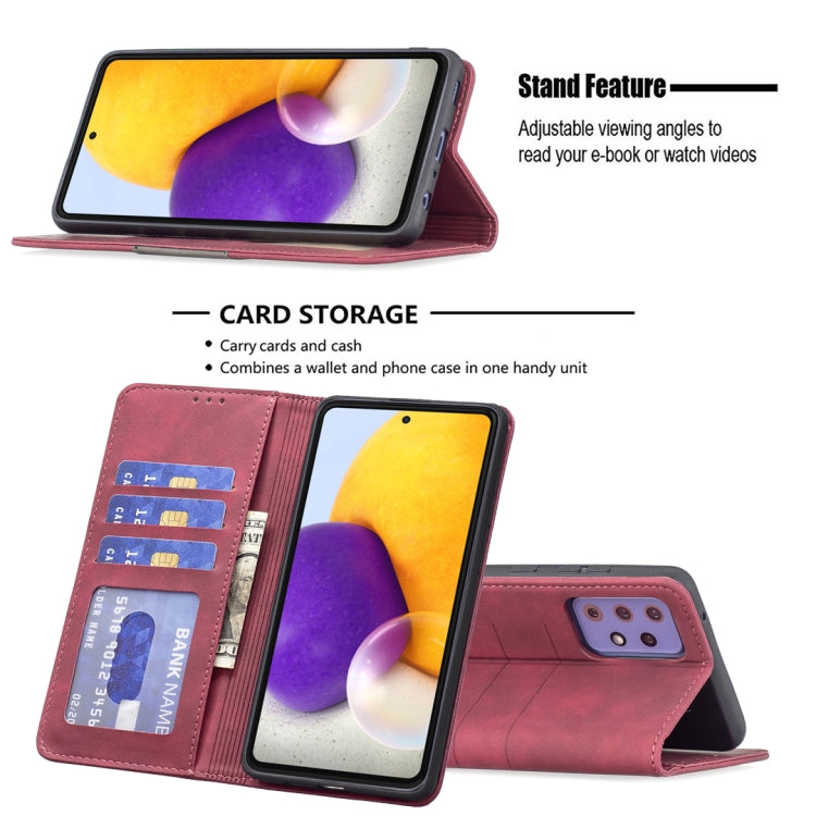 For Samsung Galaxy A72 Magnetic Splicing Leather Phone Case