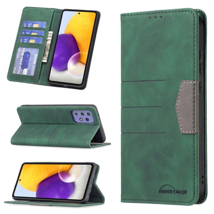 For Samsung Galaxy A72 Magnetic Splicing Leather Phone Case