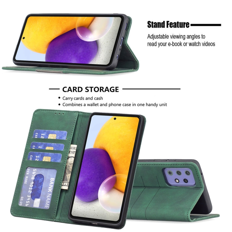 For Samsung Galaxy A72 Magnetic Splicing Leather Phone Case
