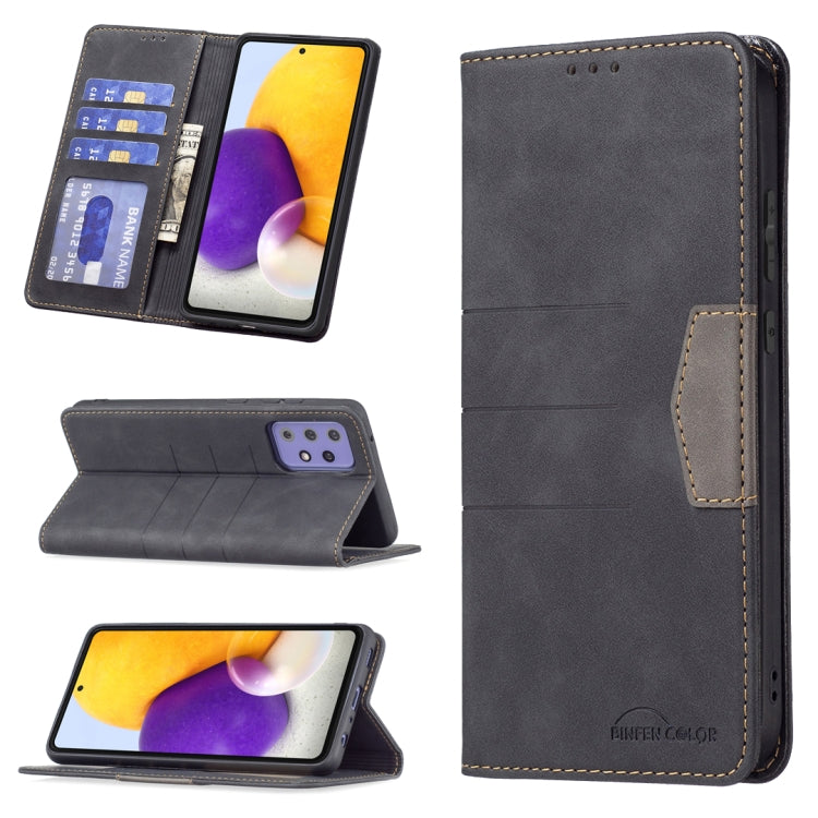 For Samsung Galaxy A72 Magnetic Splicing Leather Phone Case