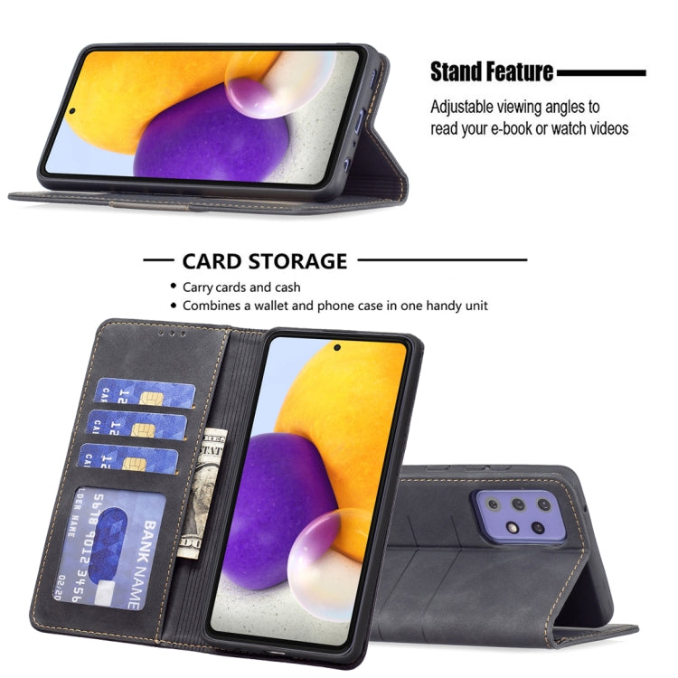 For Samsung Galaxy A72 Magnetic Splicing Leather Phone Case
