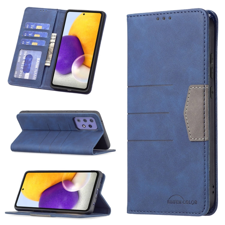 For Samsung Galaxy A72 Magnetic Splicing Leather Phone Case