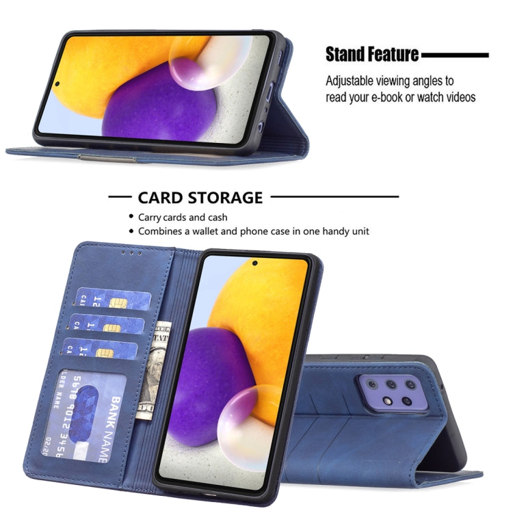 For Samsung Galaxy A72 Magnetic Splicing Leather Phone Case
