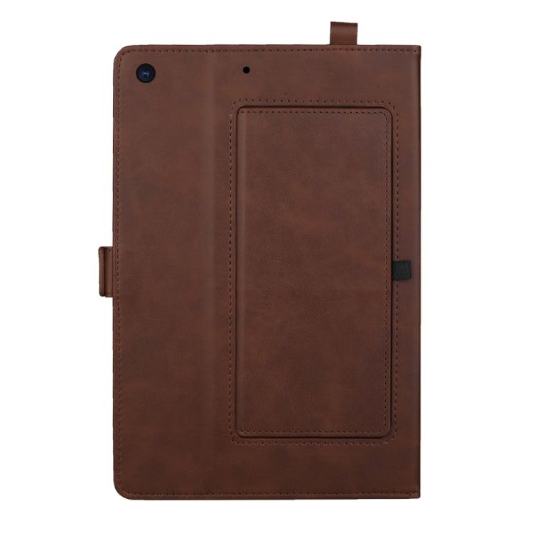 For iPad 10.2 2021 / 2020 / 2019 Horizontal Flip Double Brackets PU Leather Case with Card Slots & Photo Frame & Pen Slot