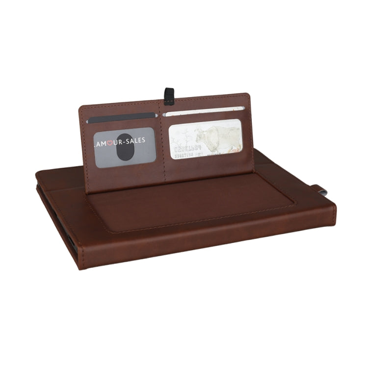 For iPad 10.2 2021 / 2020 / 2019 Horizontal Flip Double Brackets PU Leather Case with Card Slots & Photo Frame & Pen Slot