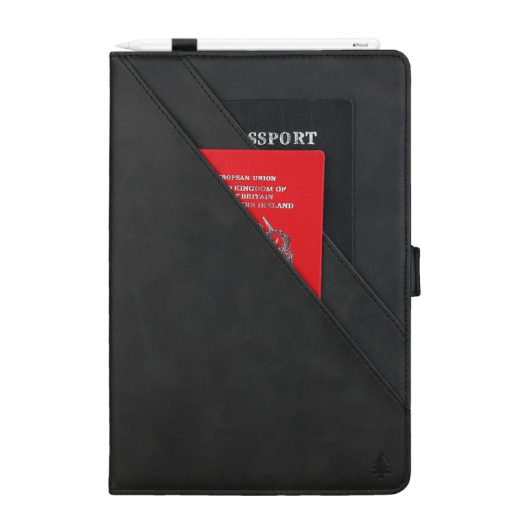 For iPad 10.2 2021 / 2020 / 2019 Horizontal Flip Double Brackets PU Leather Case with Card Slots & Photo Frame & Pen Slot