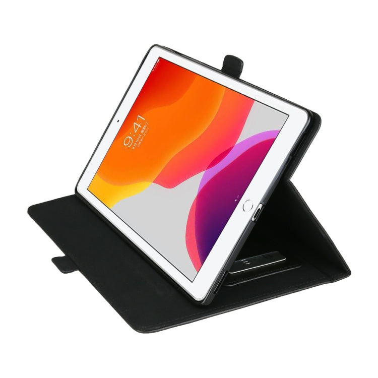 For iPad 10.2 2021 / 2020 / 2019 Horizontal Flip Double Brackets PU Leather Case with Card Slots & Photo Frame & Pen Slot
