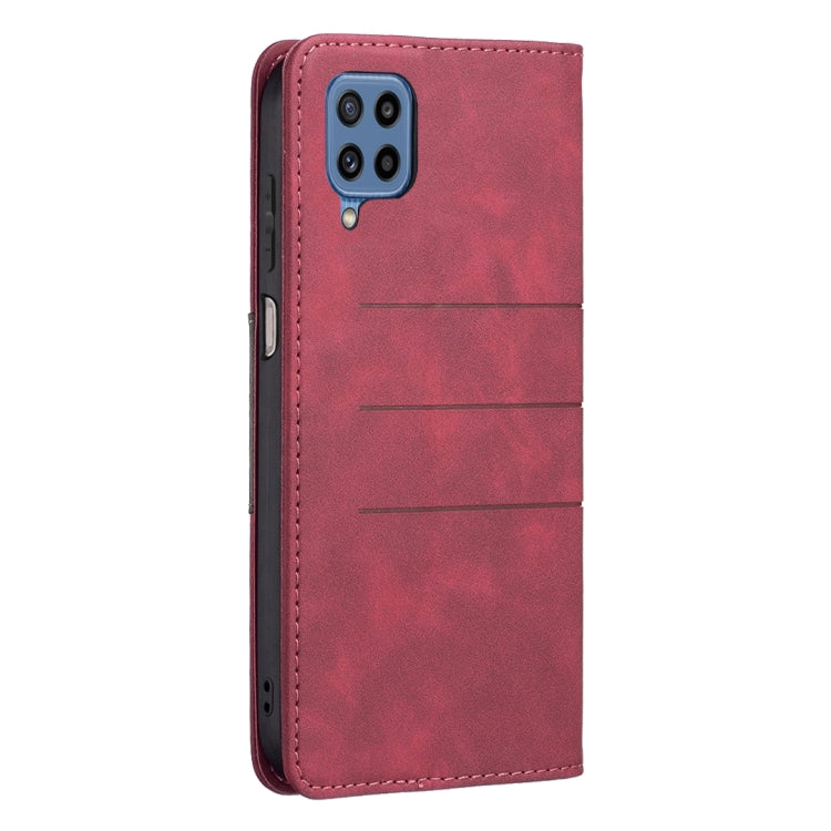For Samsung Galaxy M32 Magnetic Splicing Leather Phone Case