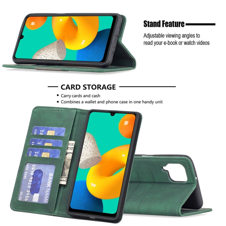 For Samsung Galaxy M32 Magnetic Splicing Leather Phone Case