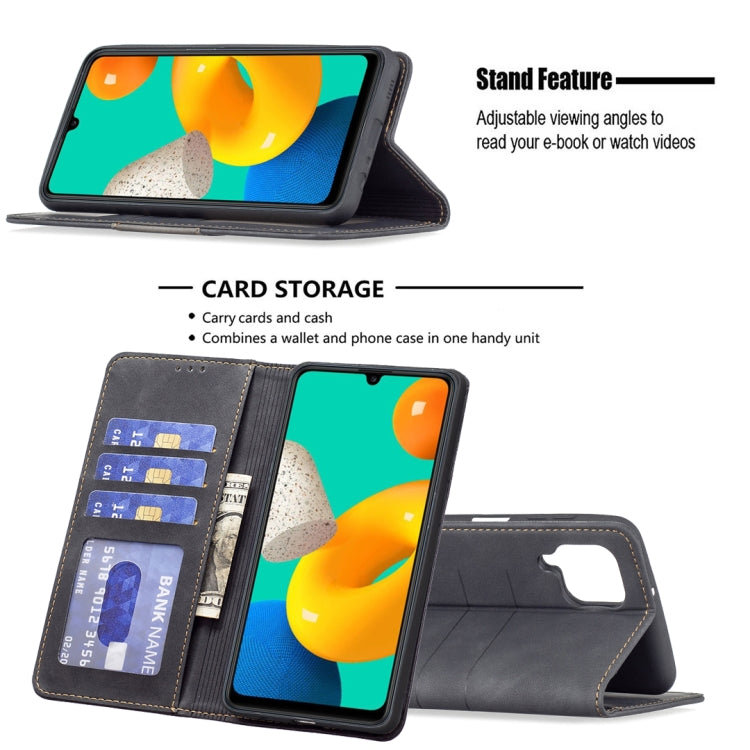 For Samsung Galaxy M32 Magnetic Splicing Leather Phone Case