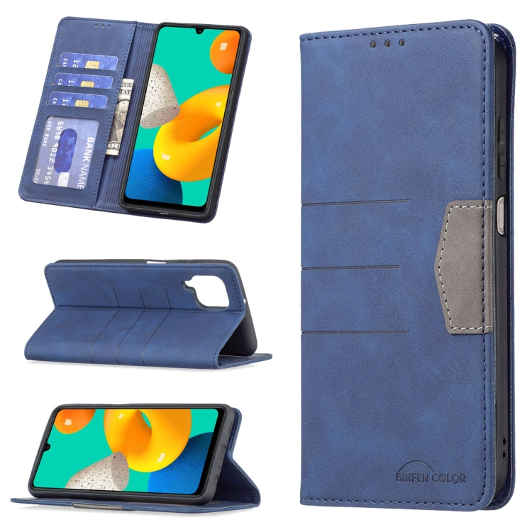 For Samsung Galaxy M32 Magnetic Splicing Leather Phone Case