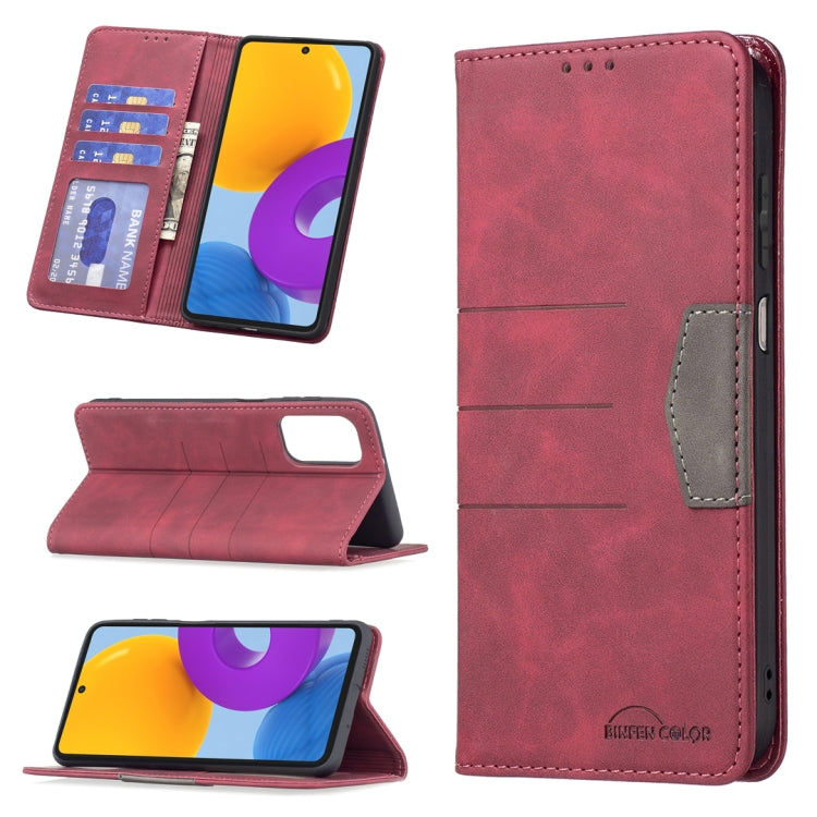 For Samsung Galaxy M52 5G Magnetic Splicing Leather Phone Case