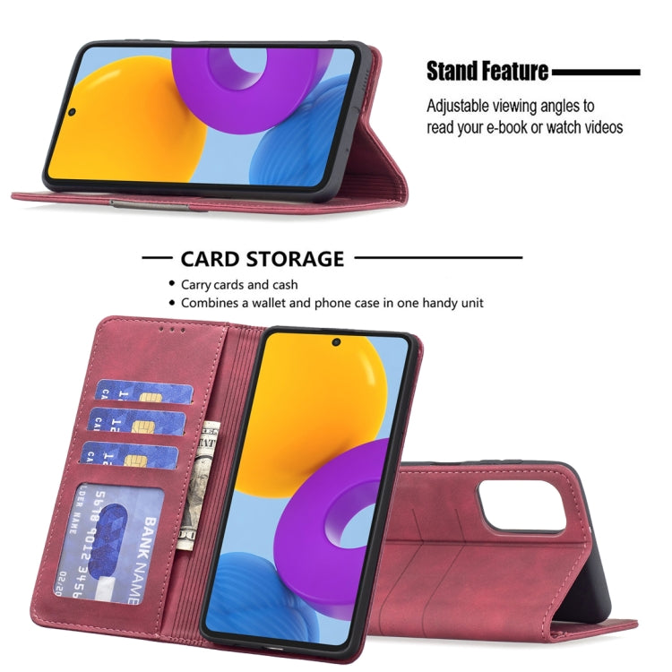 For Samsung Galaxy M52 5G Magnetic Splicing Leather Phone Case