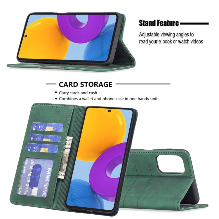 For Samsung Galaxy M52 5G Magnetic Splicing Leather Phone Case