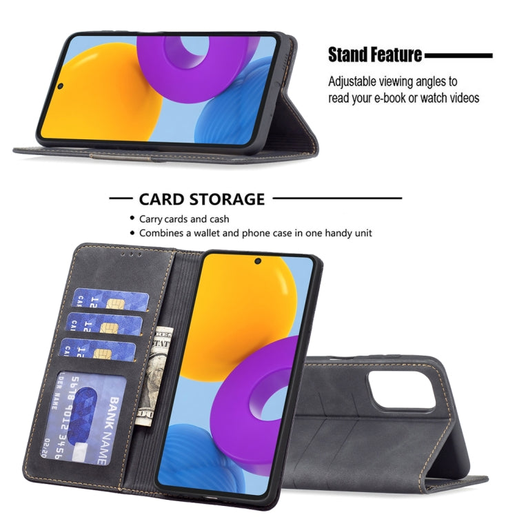 For Samsung Galaxy M52 5G Magnetic Splicing Leather Phone Case
