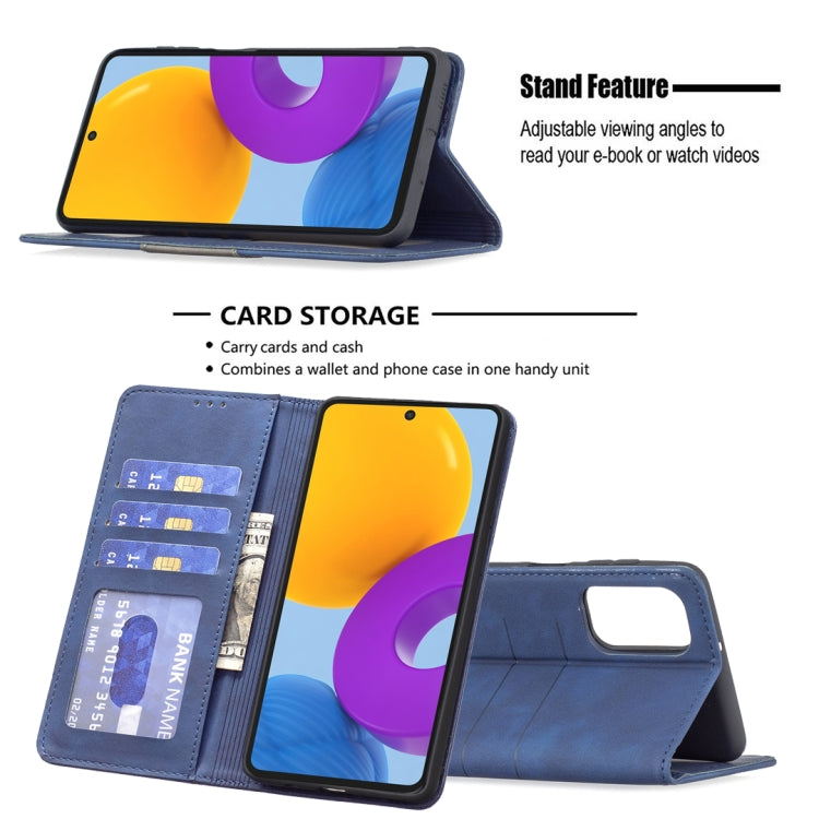 For Samsung Galaxy M52 5G Magnetic Splicing Leather Phone Case